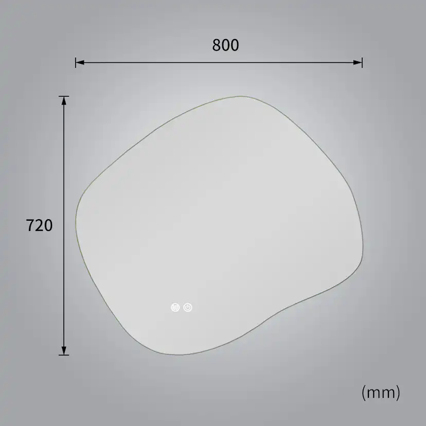 Badrumsspegel Lyfco med LED-Belysning 80x72 cm