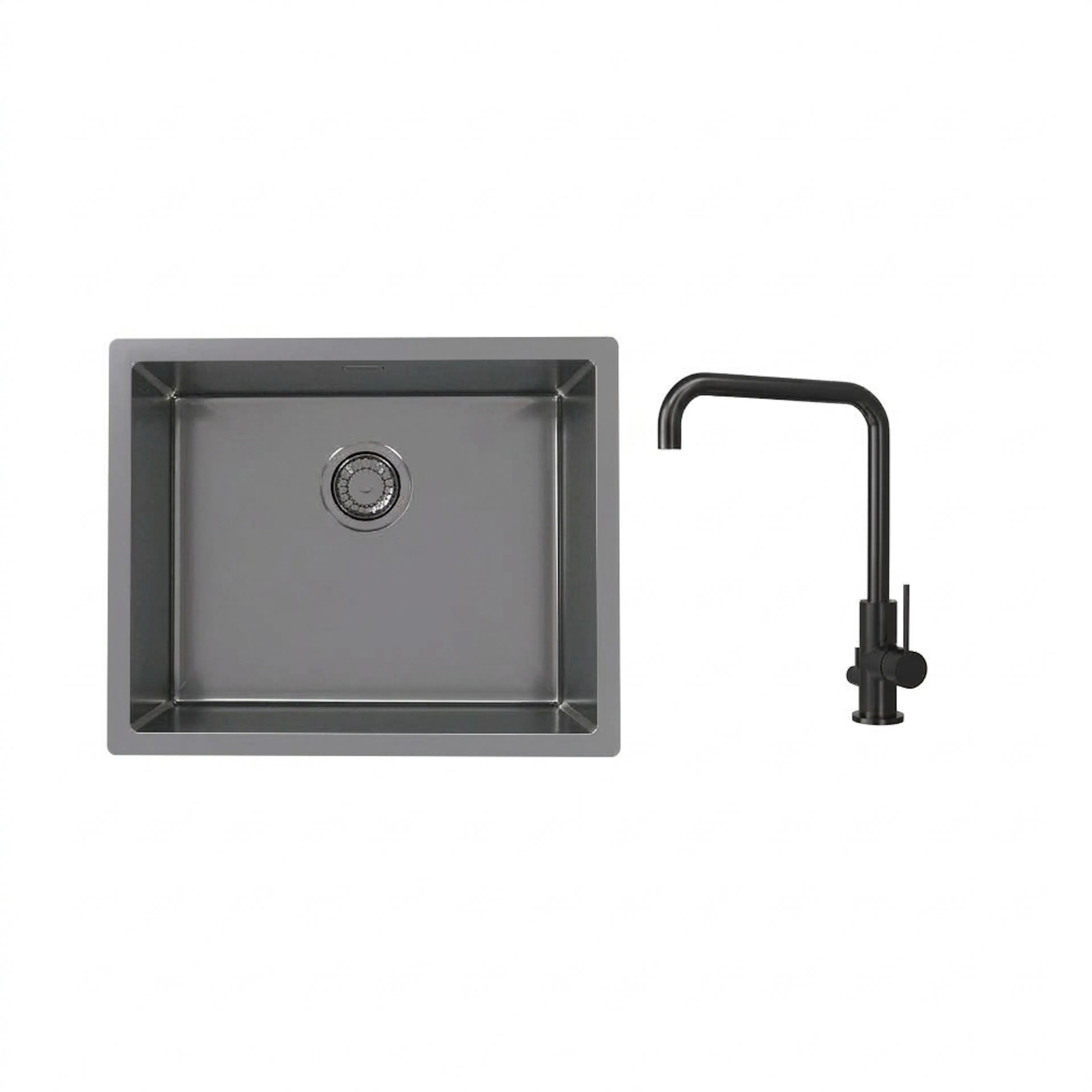 Diskho Stala Monarch-50 med Köksblandare Scandtap Steel Mood DxAntracit/Shadow