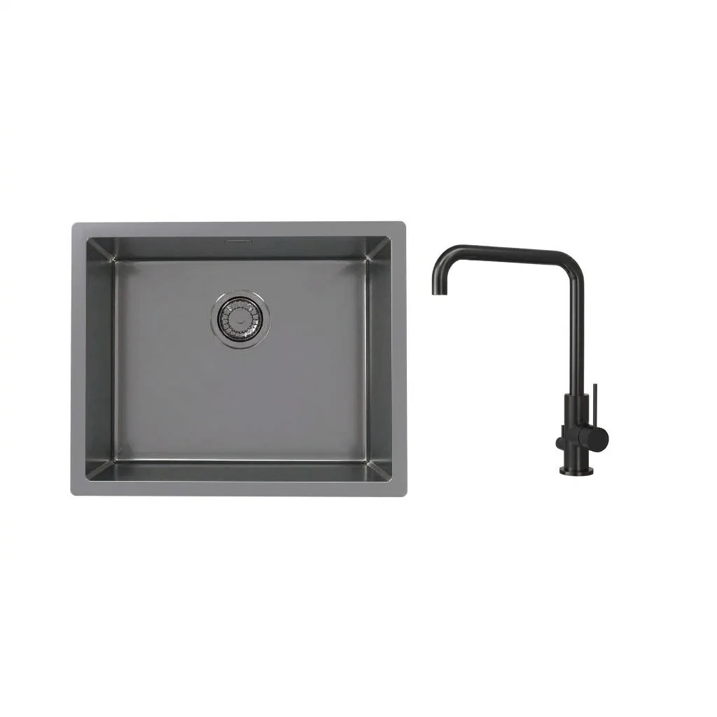 Diskho Stala Monarch-50 med Köksblandare Scandtap Steel Mood D
