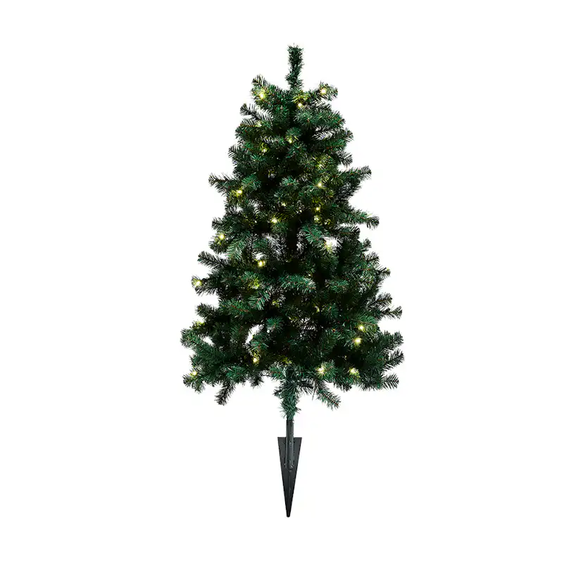 Plastgran Nordic Winter Aske Utomhus med Spett LED