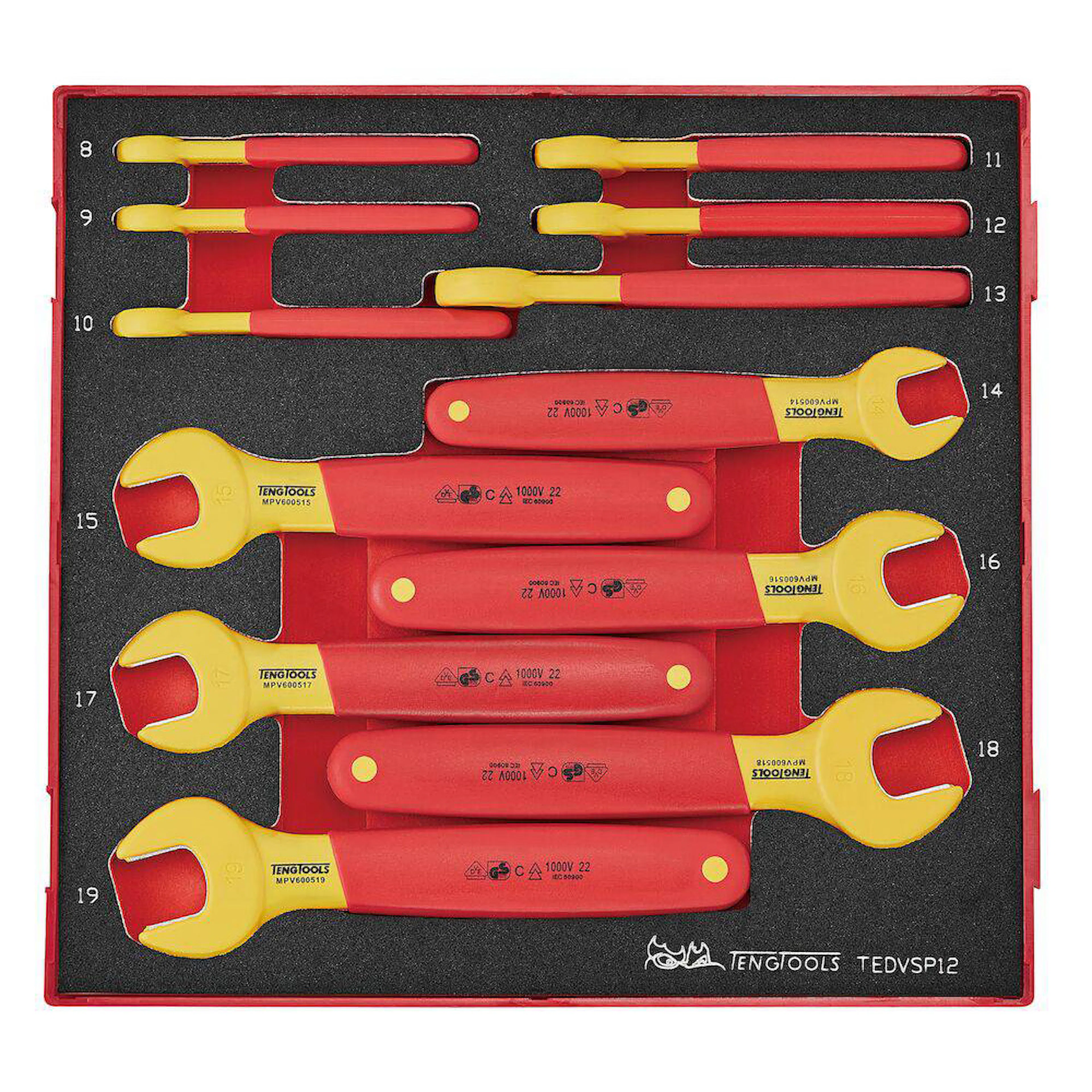 Nyckelsats Teng Tools För 1000 V 12-delars TEDVSP12