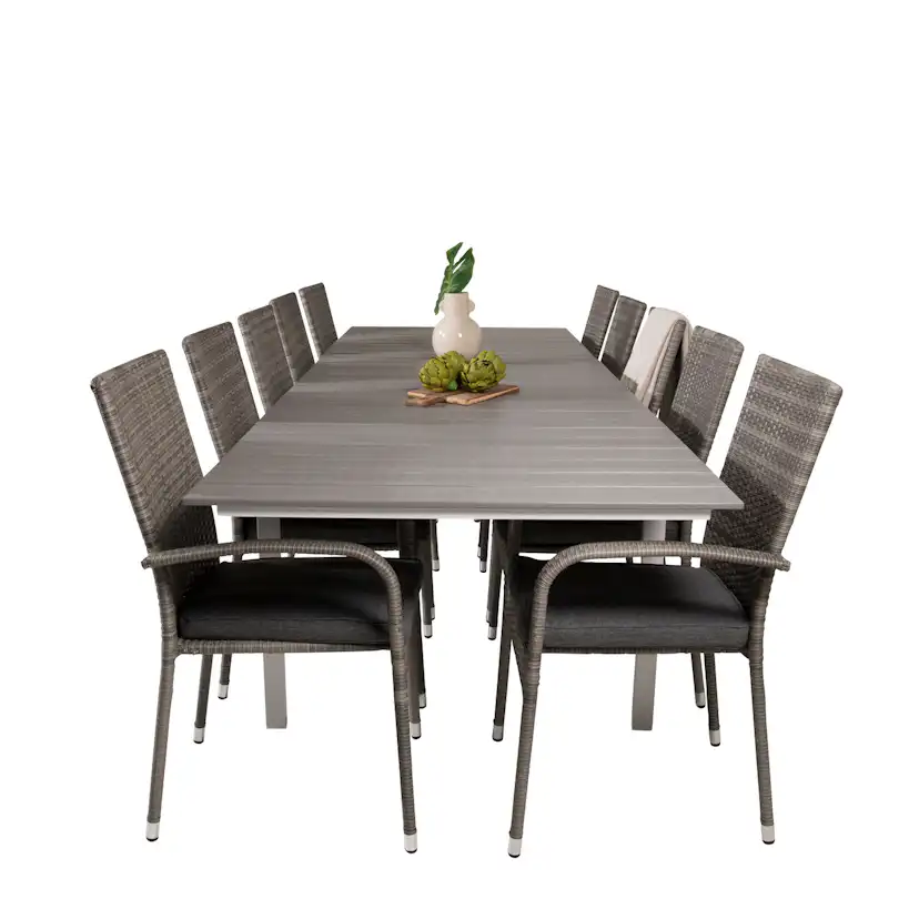 Levels Dining Table 224/324*100 - White Alu / Grey Aintwood Vit/Grå