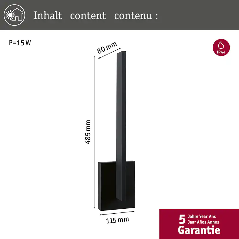 Fasadbelysning LED Paulmann Levka IP44 230V
