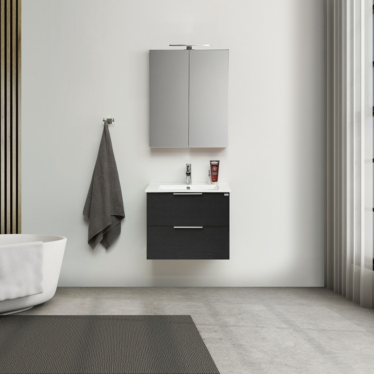 Tvättställsskåp 4AQUA Slim Med 2 Lådor