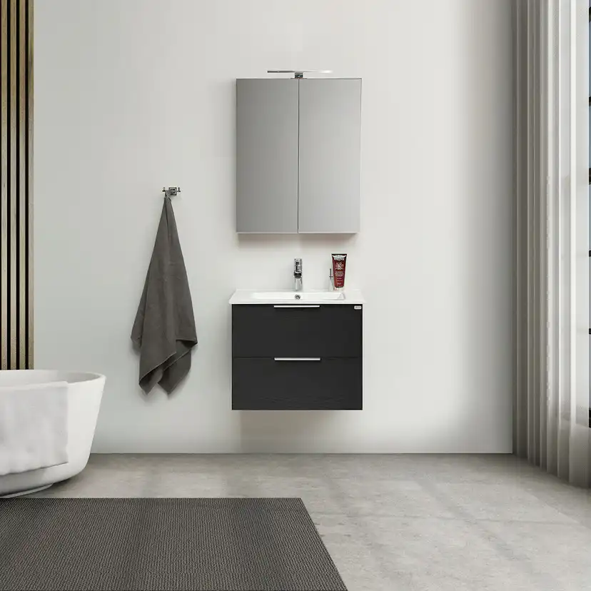 Tvättställsskåp 4AQUA Slim Med 2 Lådor