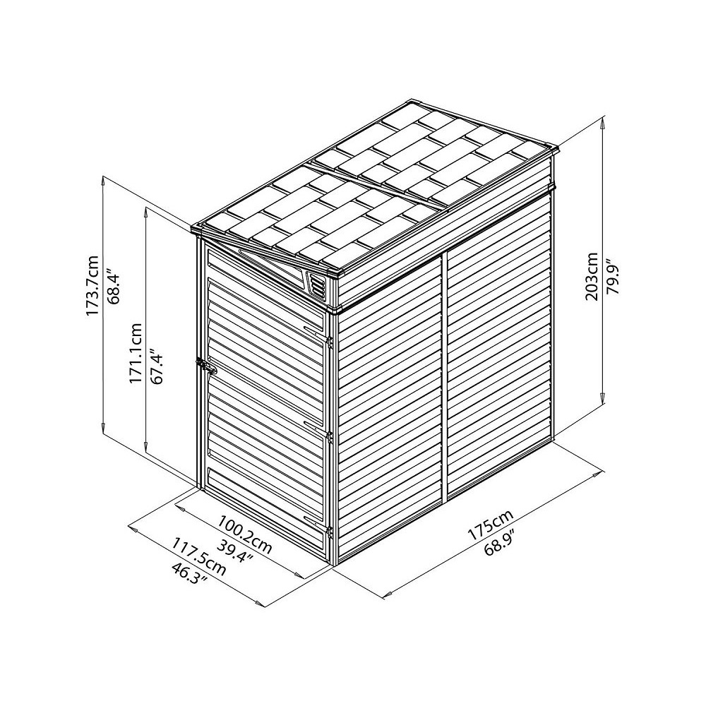 Förråd Canopia by Palram Pent 1,8 m² Skjul & Vedbod
