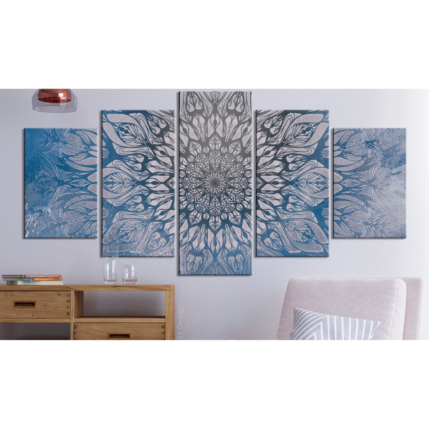 Tavla Arkiio HypnosisBlue Wide 5 delar