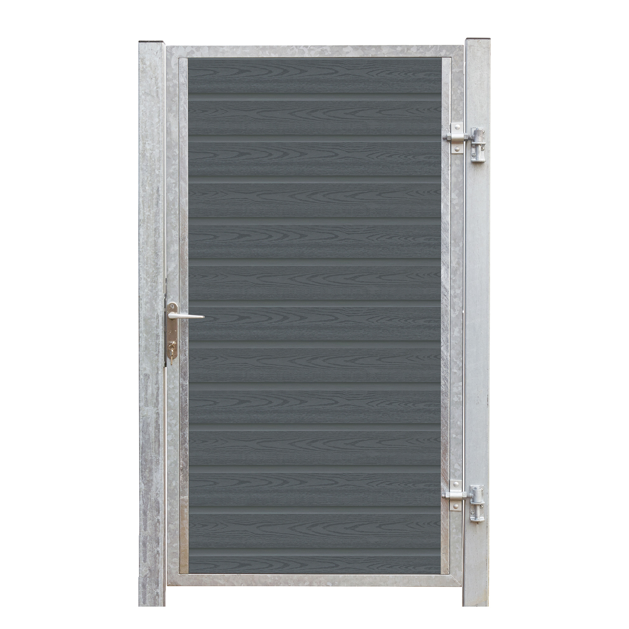 Artura kompositgrind - 99x175 cm + 16 cm stolpar för nedgjutning - högervänd