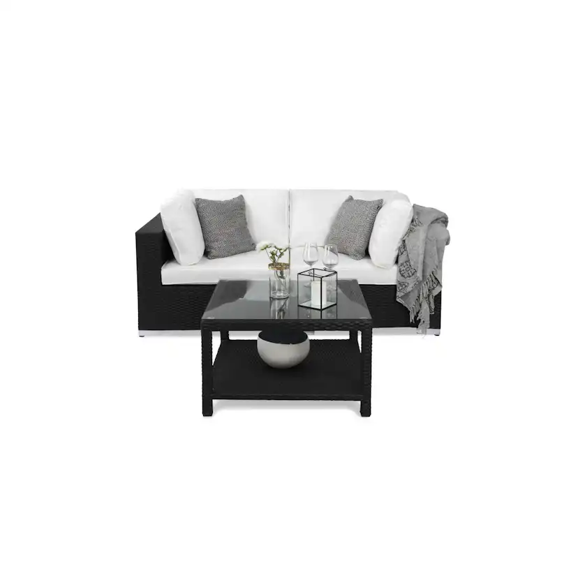 Loungegrupp Comfort Garden Bahamas 2-sits med Bord med Hylla Utomhus