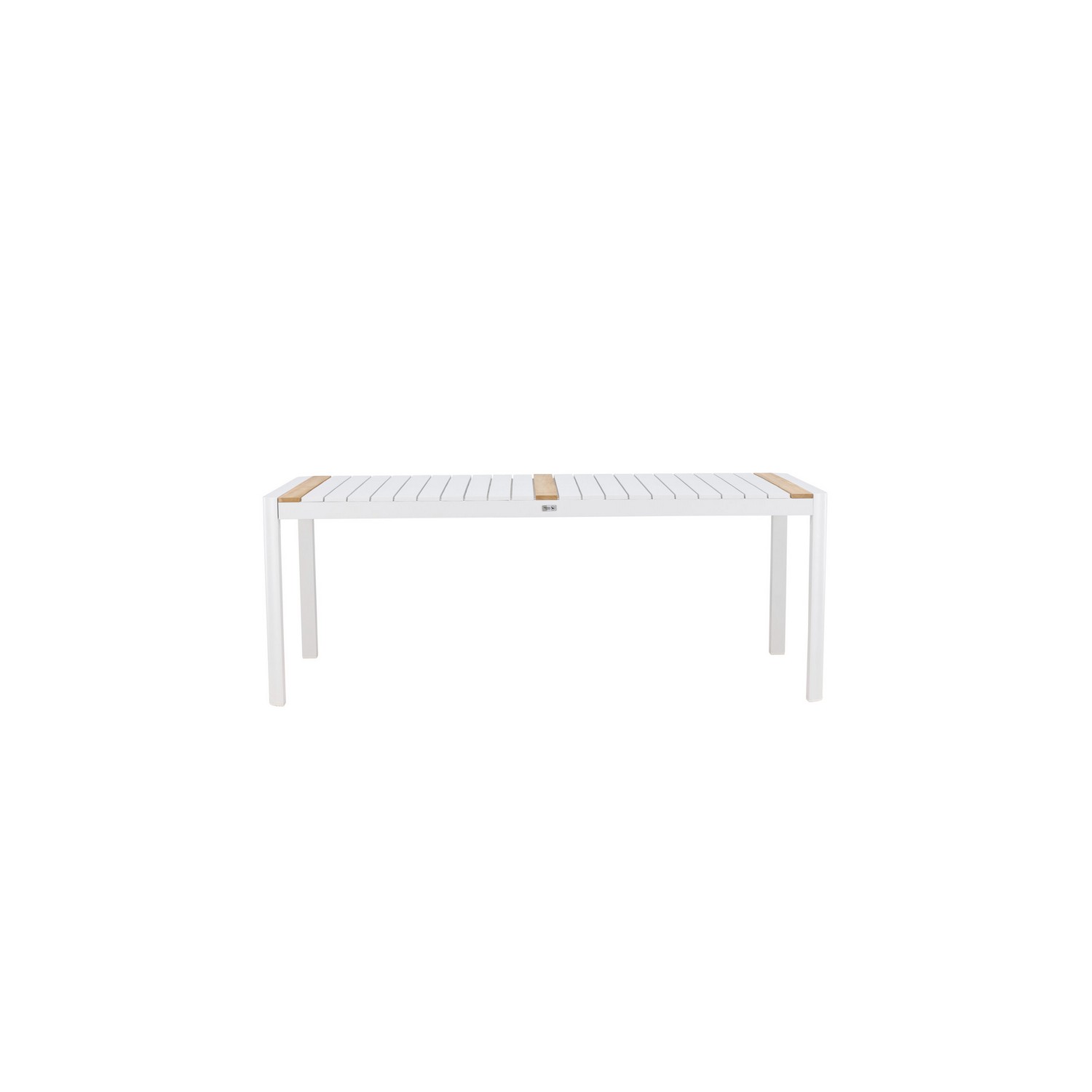 Togo Dining Table, White, Teak, Aluminum Vit