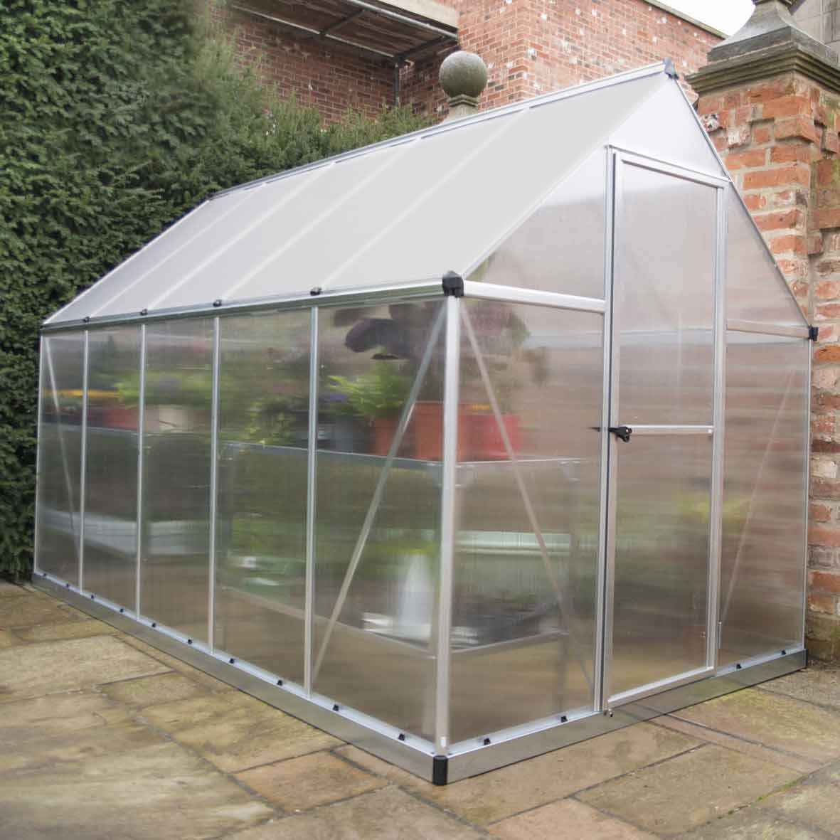 Växthus gop Multi Line Mythos Aluminiumram med UV-Skyddat Polykarbonatglas, 5.7 m²