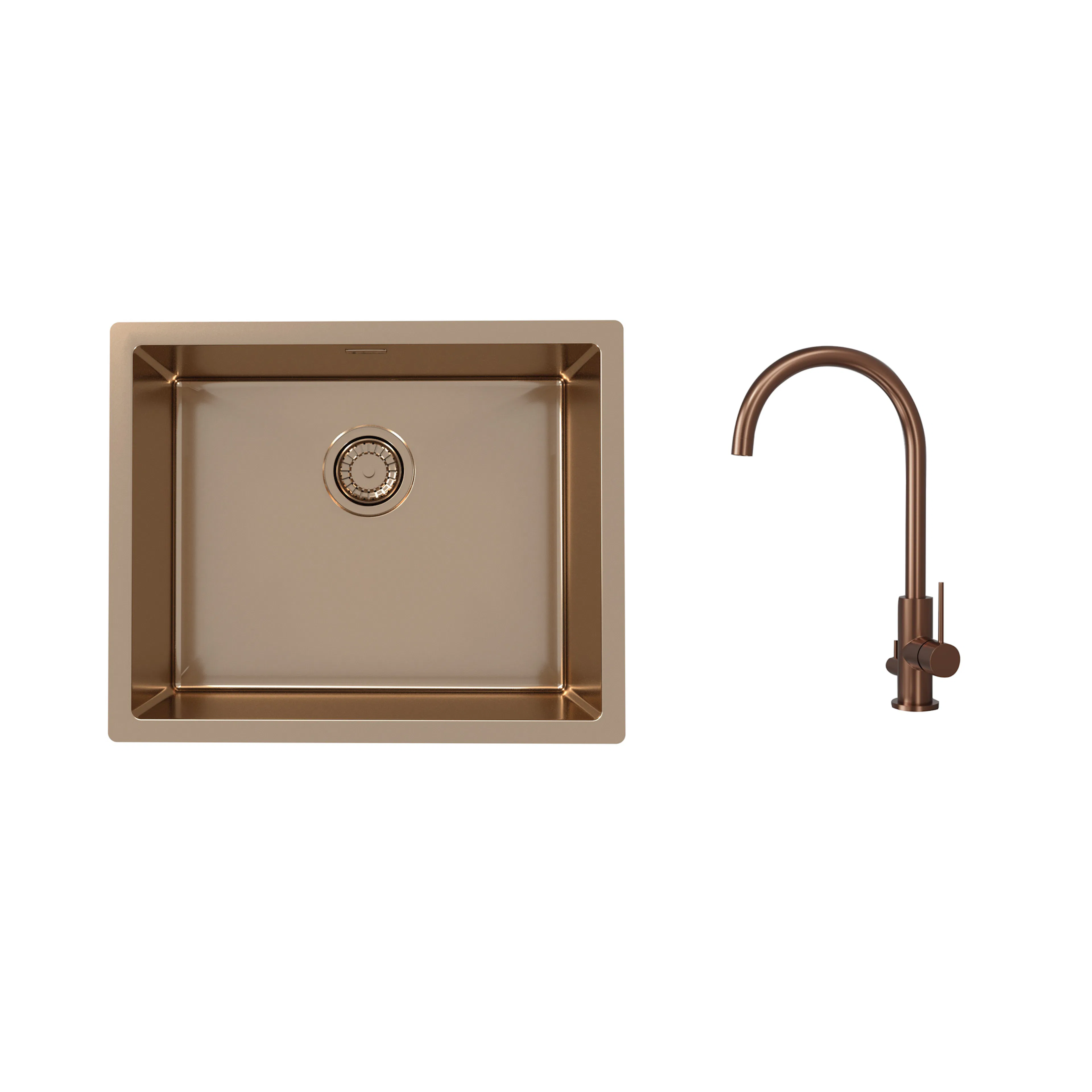 Diskho Stala Monarch-50 med Köksblandare Scandtap Steel Equip DxKoppar/Amber