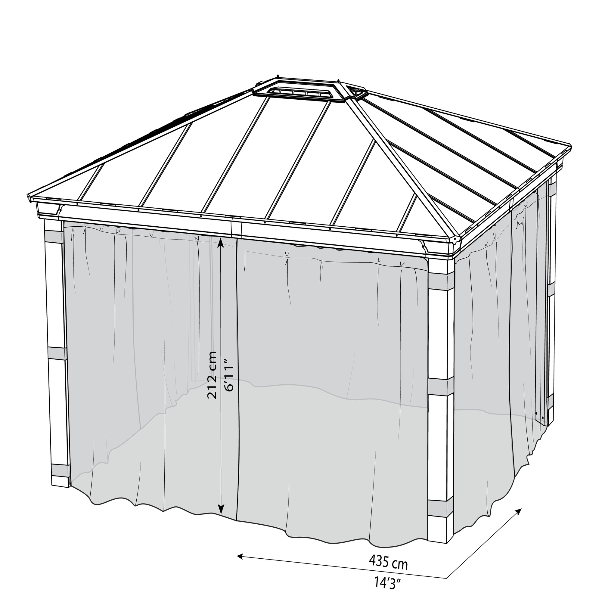 Myggnät Canopia by Palram 4-Pack Till Dallas Paviljong 4,2X4,2 m