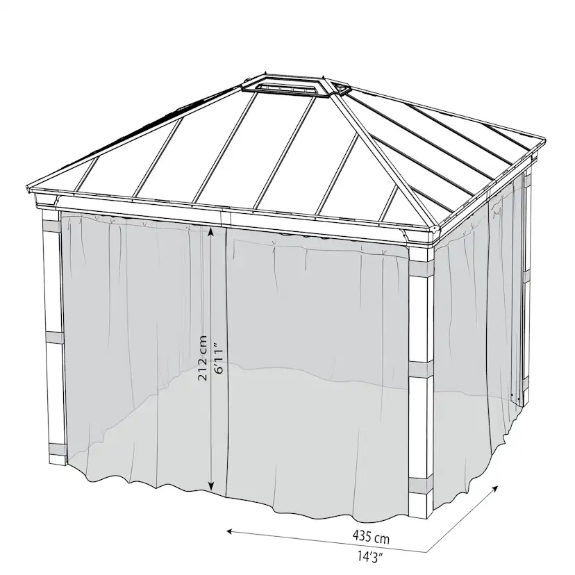 Myggnät Canopia by Palram 4-Pack Till Dallas Paviljong 4,2X4,2 m