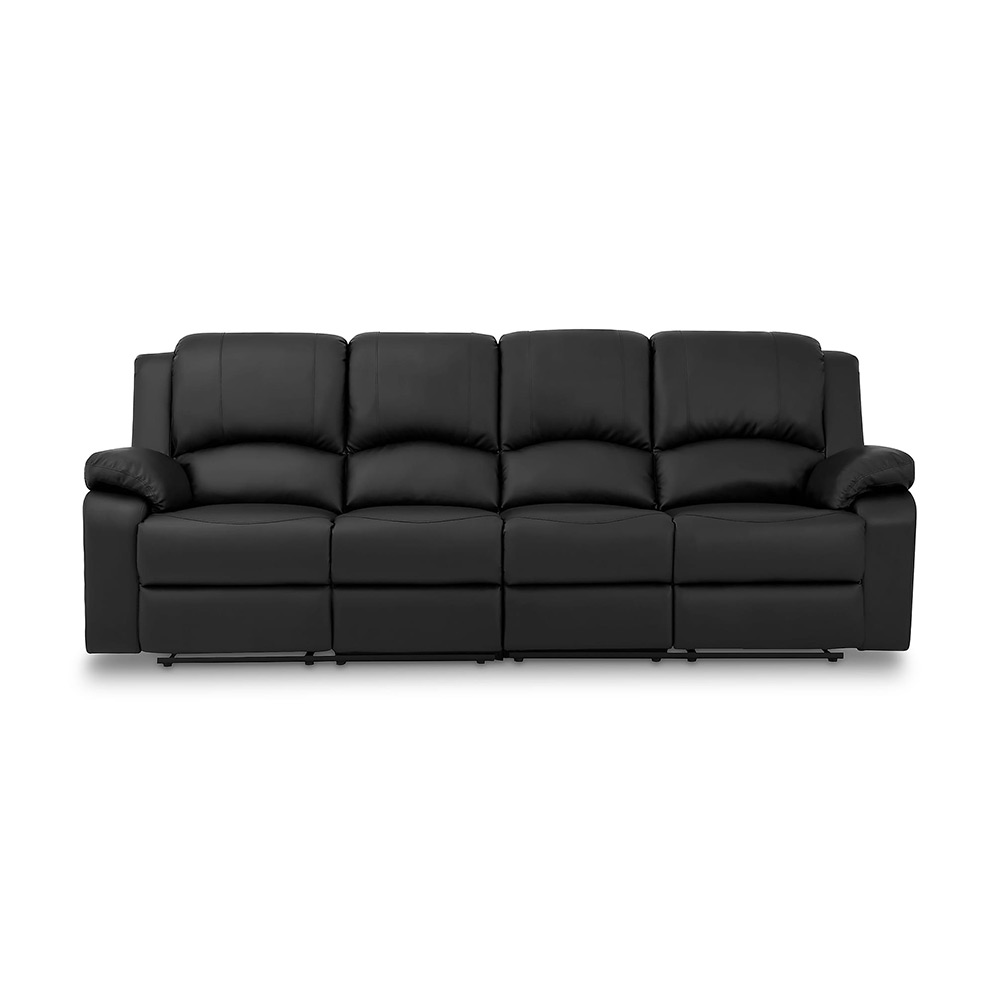 Norbo Reclinersoffa 4-sits Konstläder Svart