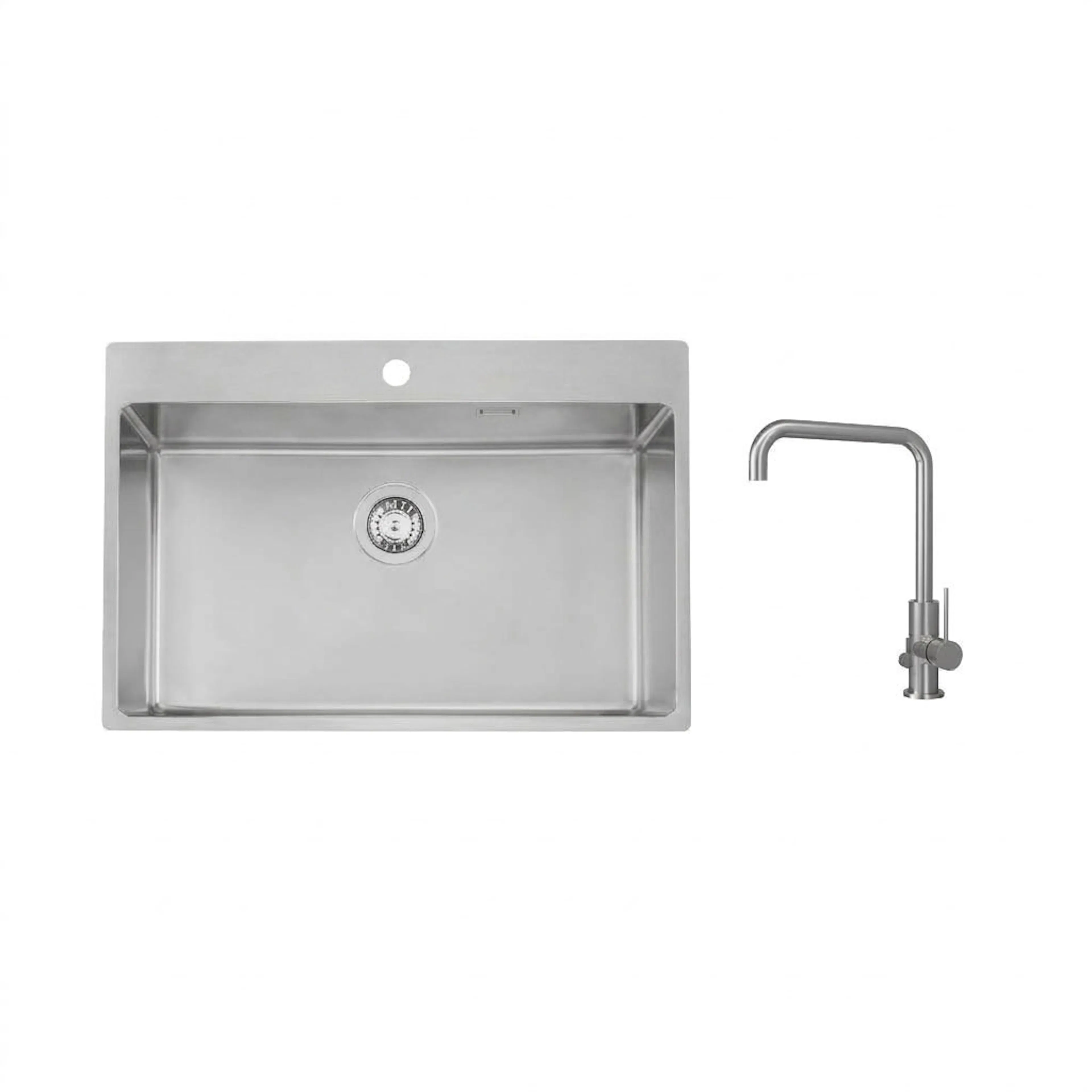 Diskho Stala Lagom-T71 med Köksblandare Scandtap Steel Mood D