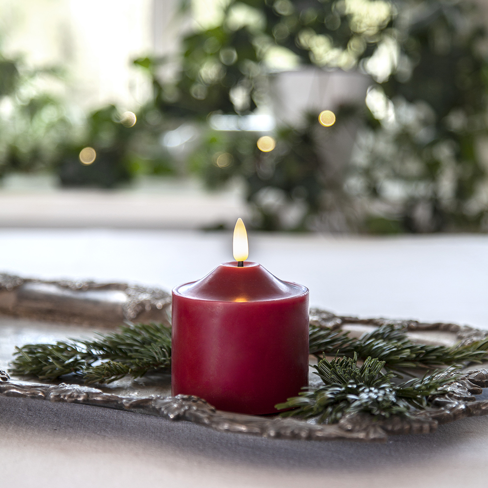 LEDBlockljus Flamme 7,5x9,5 cm