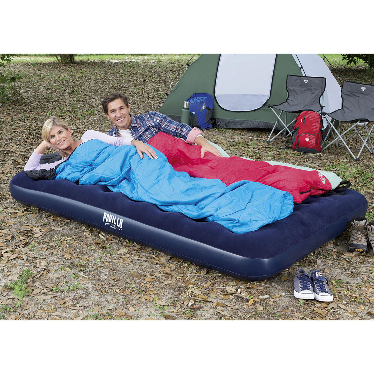 Uppblåsbar Madrass Bestway Pavillo Airbed Queen Med Inbyggd Fotpump