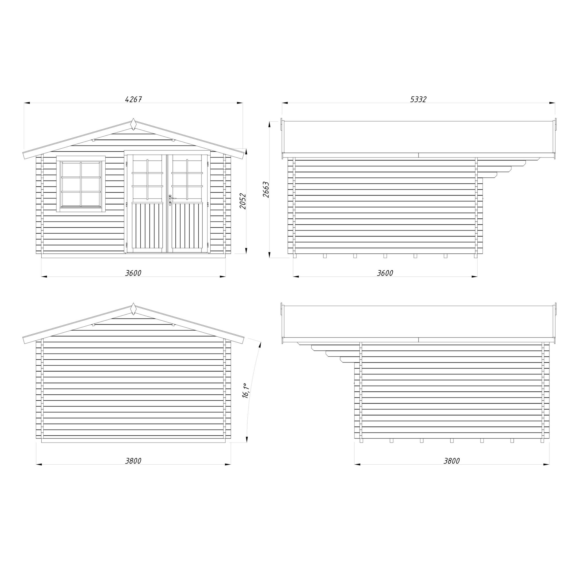 Stuga Palmako Sally 12,3 m2