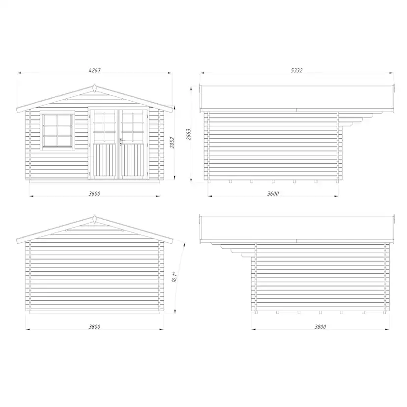 Sally 12,3 m2 Brun dippad