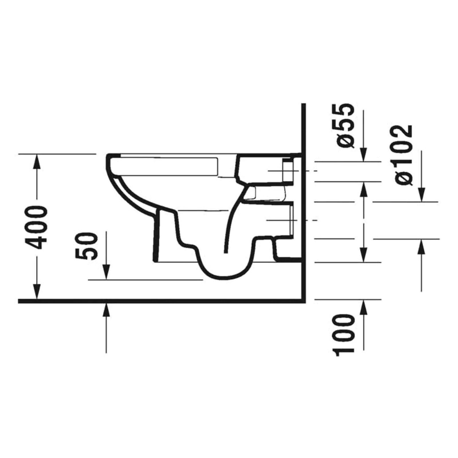 Vägghängd Toalettstol Duravit DuraStyle 256209 Rimless utan Toalettsits