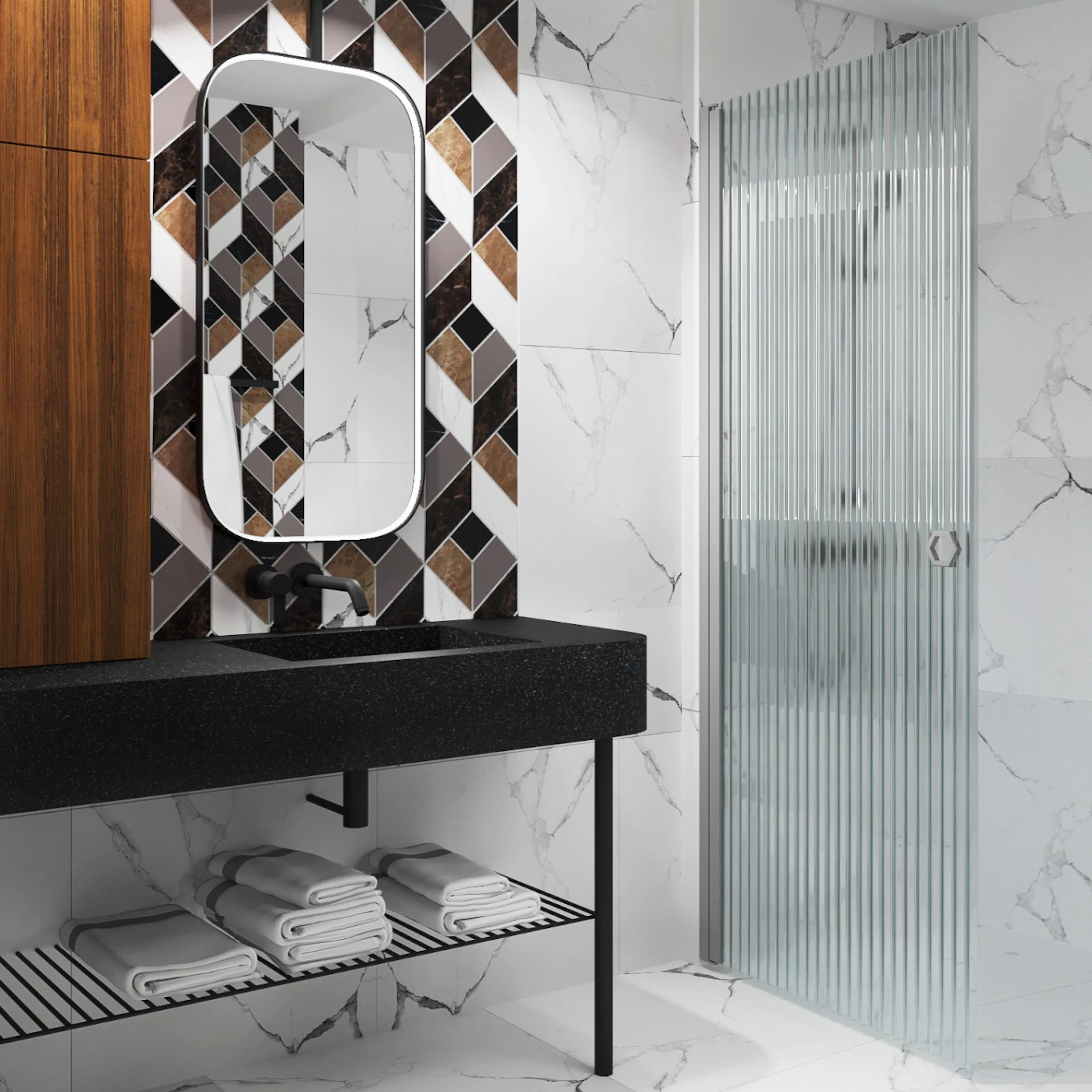 Forma 302 385x2025 mm, Reeded, Gråa Profiler