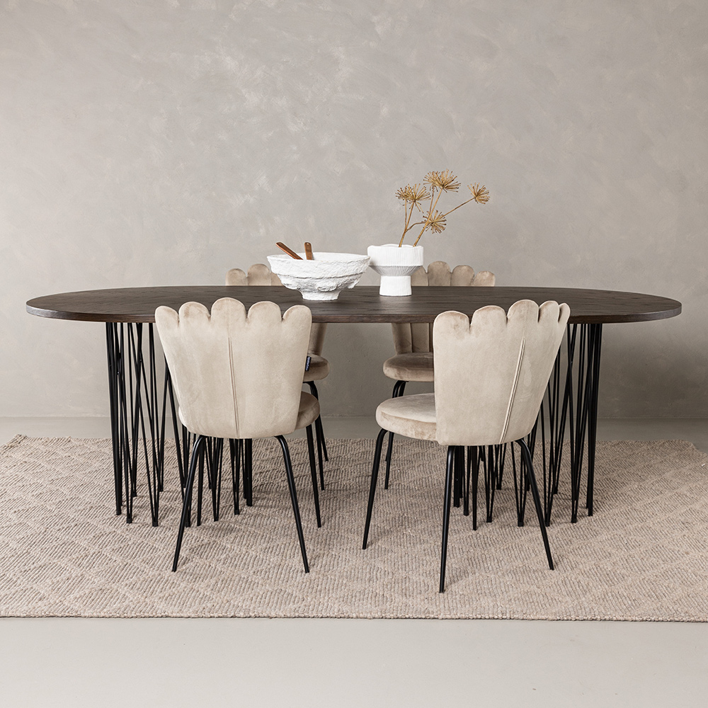 Matgrupp furniture/fashion Stone med 4 Limhamn Light Stolar