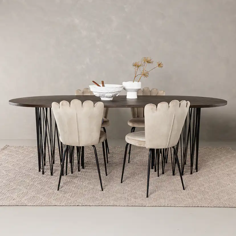 Matgrupp furniture/fashion Stone med 4 Limhamn Light Stolar
