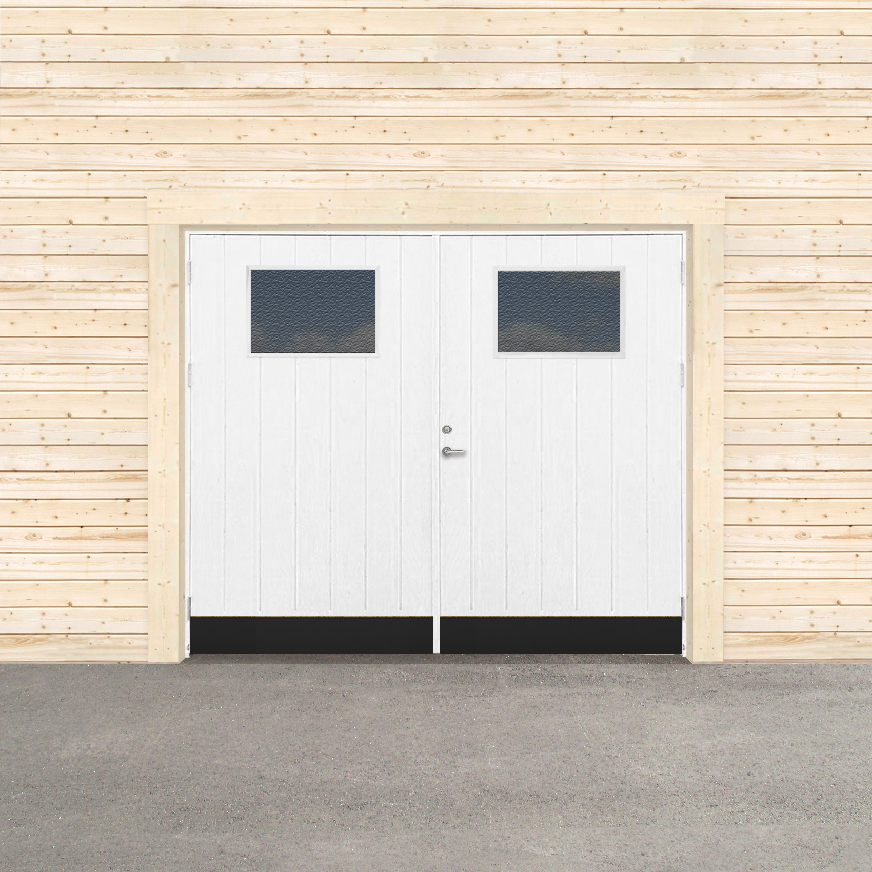 Garageport Sveadörren Kall Cotswold Grundmålad