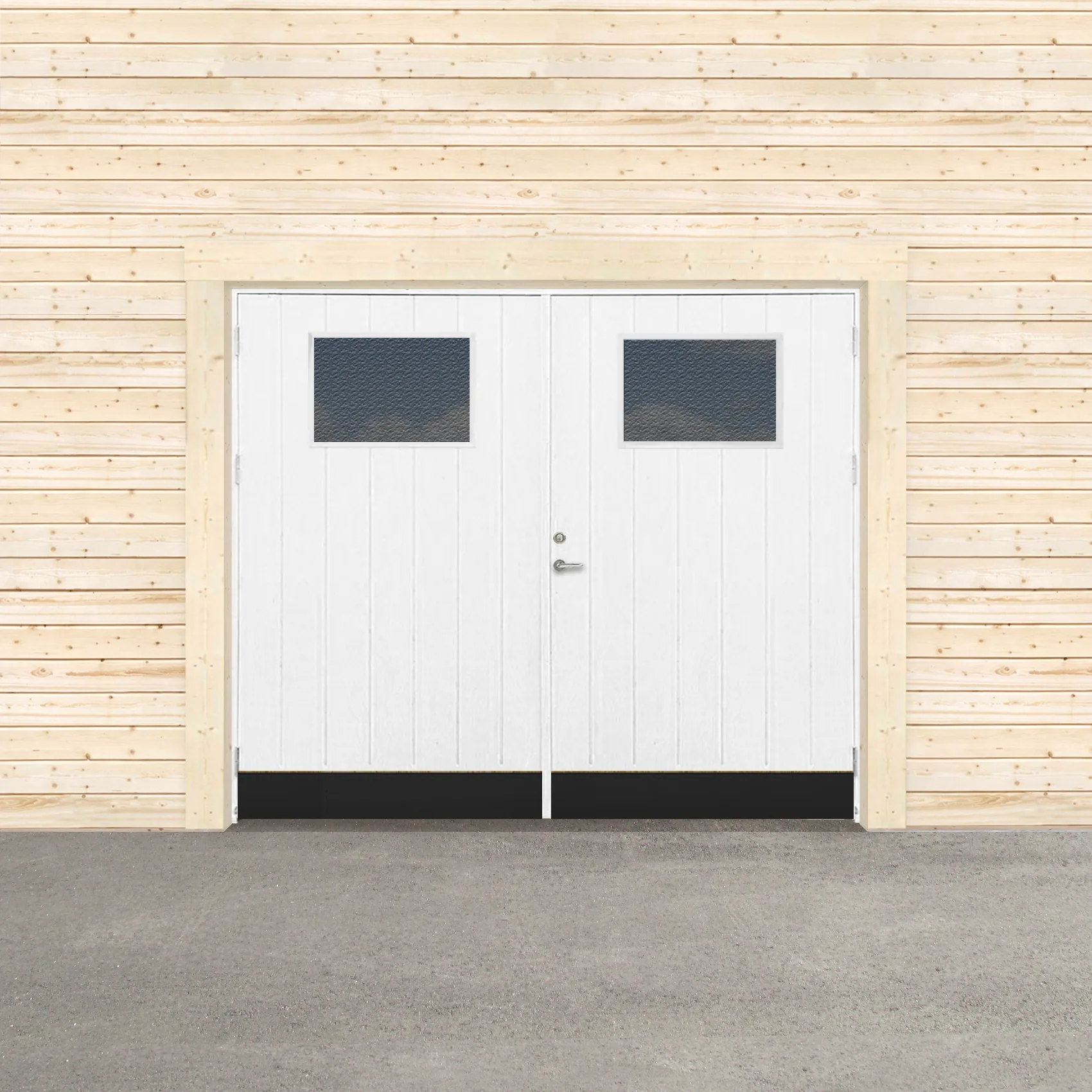 Garageport Sveadörren Kall Cotswold Grundmålad
