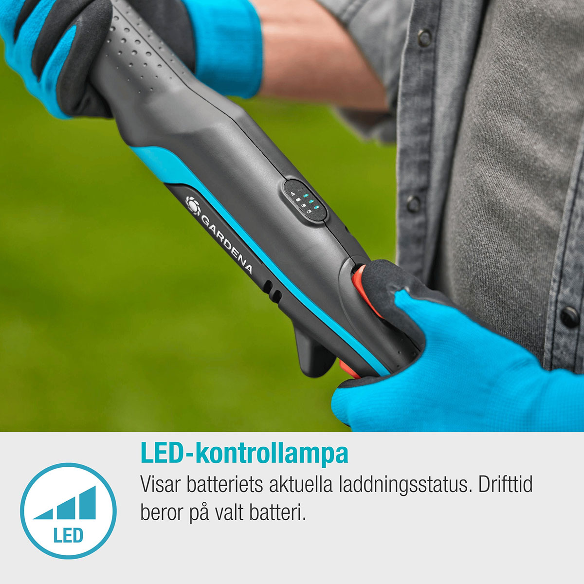 Teleskopisk Stångsax Gardena HighCut 250 Batteri P4A utan Batteri och Laddare