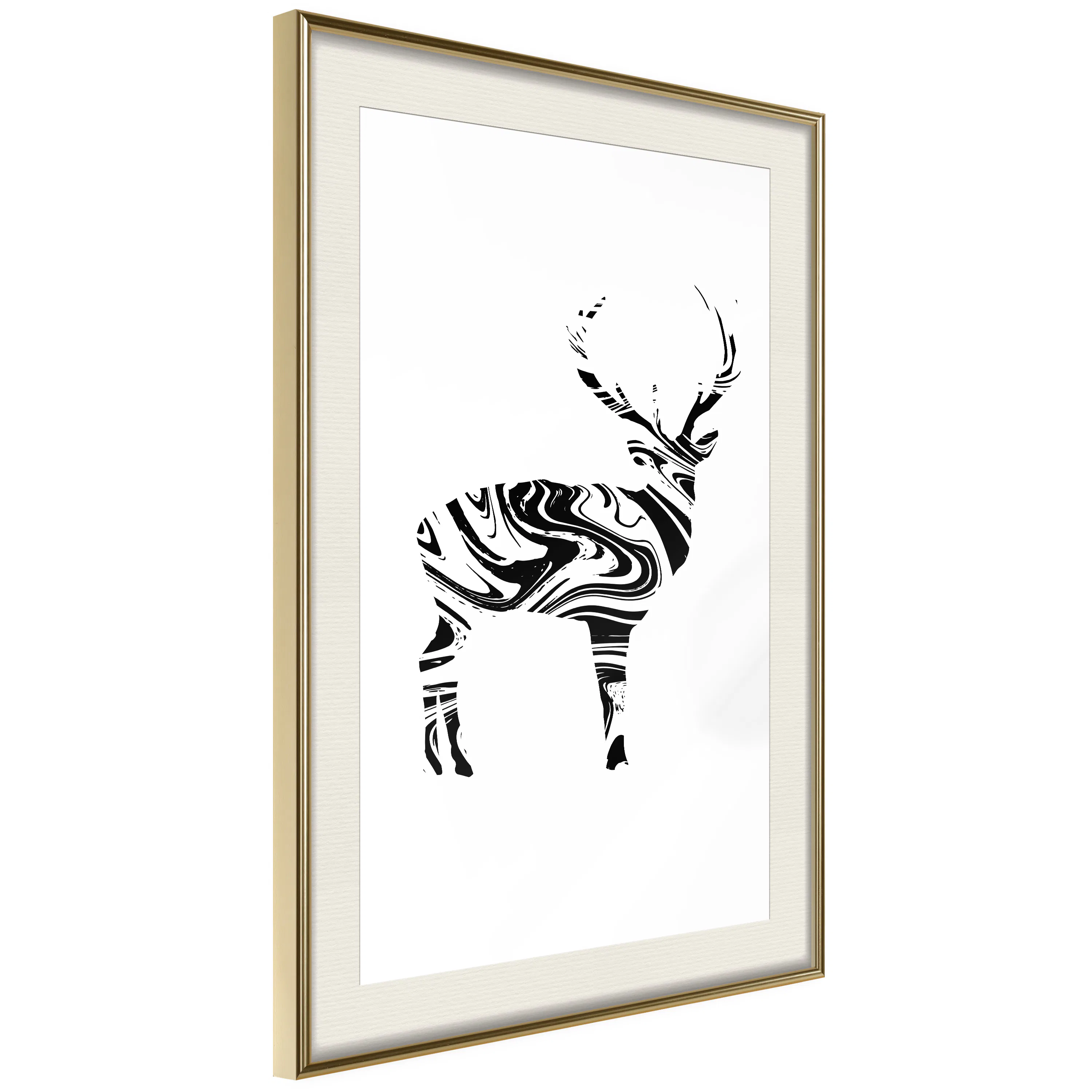 Poster Artgeist Affisch Black and White Deer