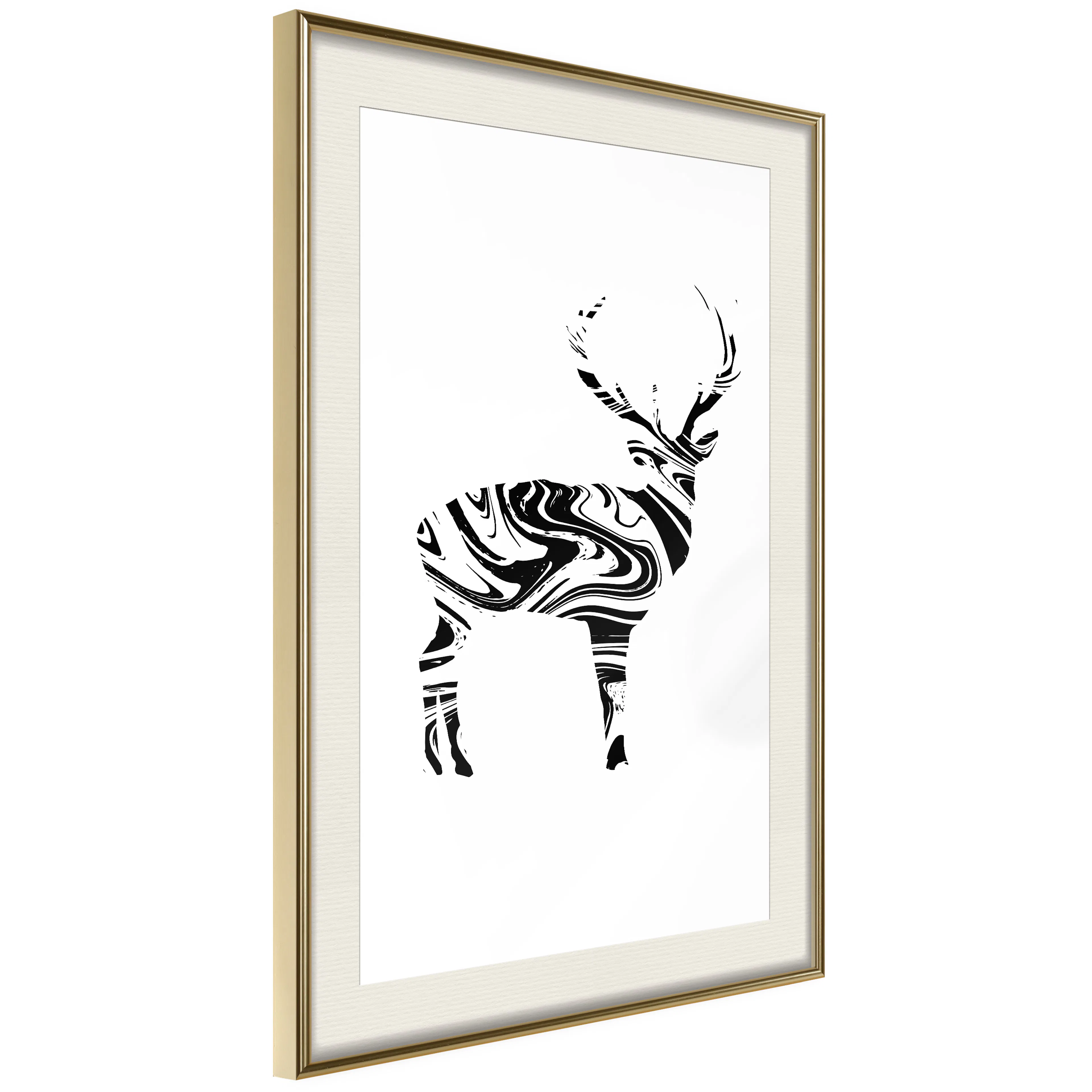 Poster Artgeist Affisch Black and White Deer