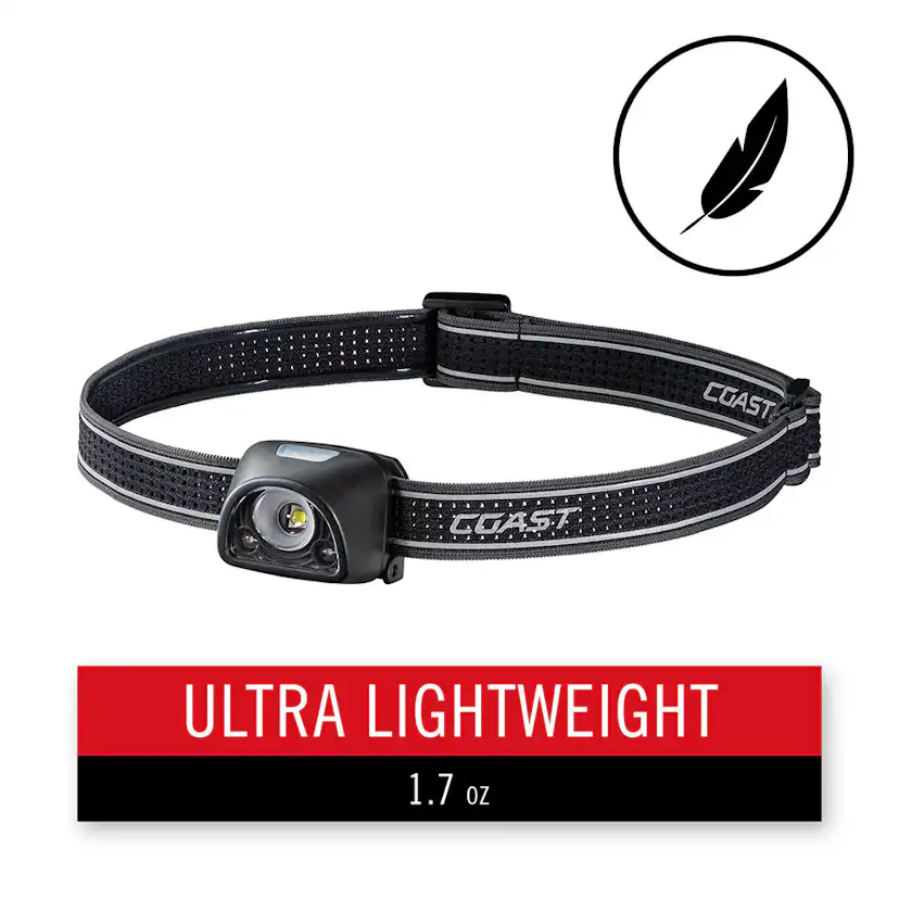 Pannlampa Coast FL1R Uppladdningsbar 435 Lumen Röd/Vit