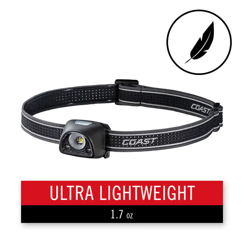 Pannlampa Coast FL1R Uppladdningsbar 435 Lumen Röd/Vit