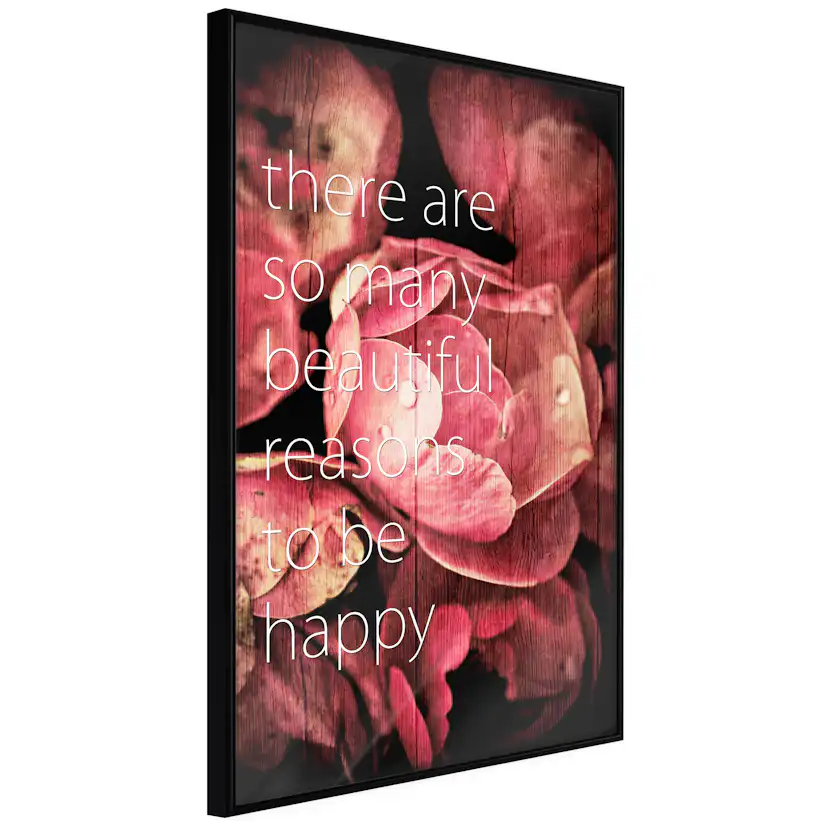 Affisch - There Are so Many Beautiful Reasons to Be Happy [P Svart ram, 20x30 cm