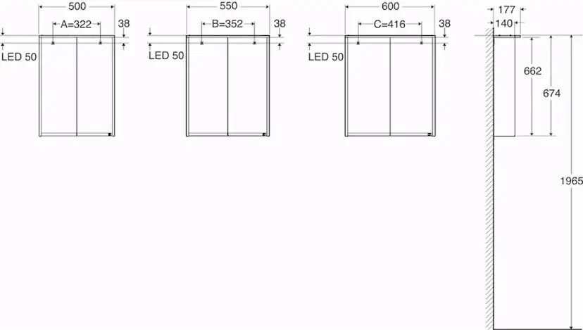 Spegelskåp Ifö Option Bas LED