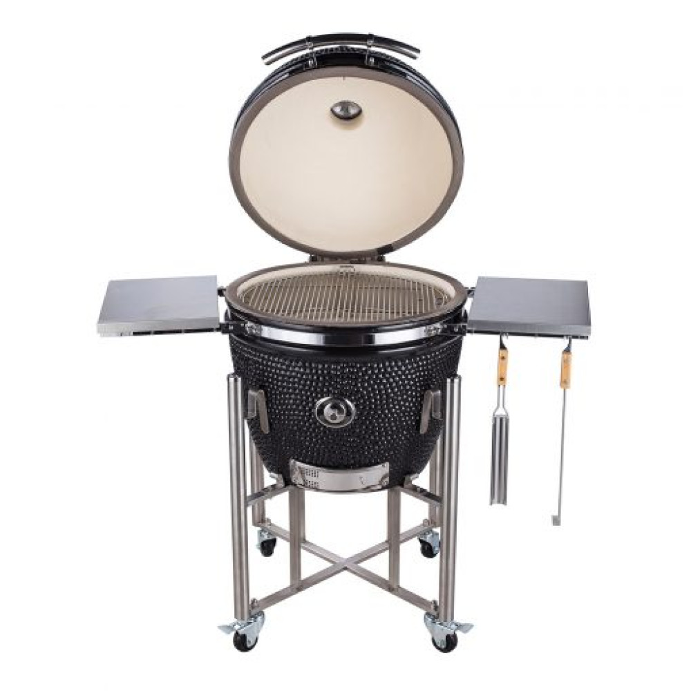 Kamadogrill Kamado Sumo Signature Pro Svart Keramisk Grill Rostfritt Stål med Optimerat Luftflöde