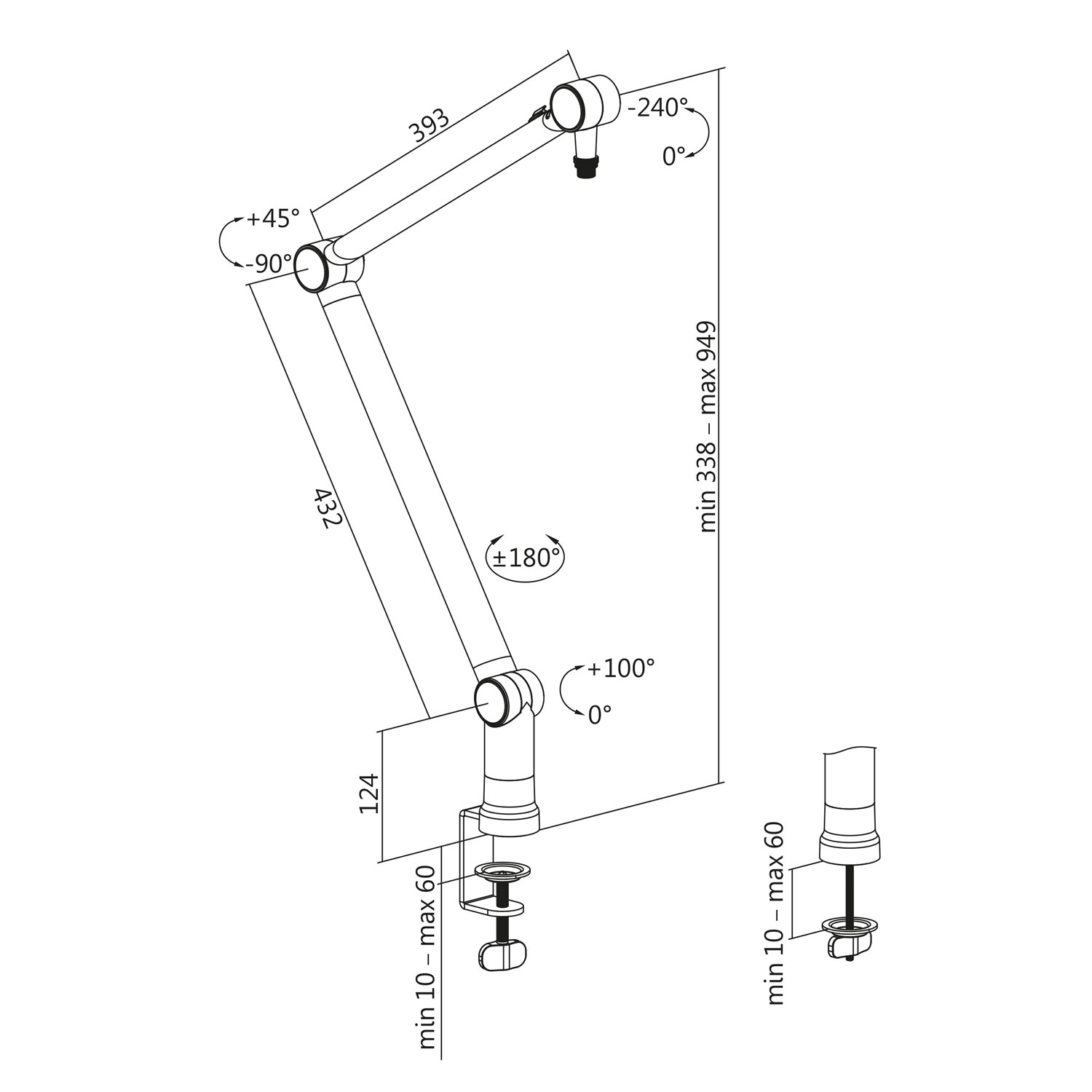 Mikrofonarm LogiLink Pro Svart