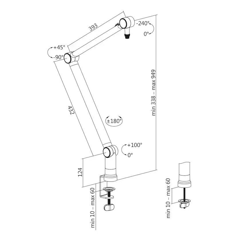 Mikrofonarm LogiLink Pro Svart