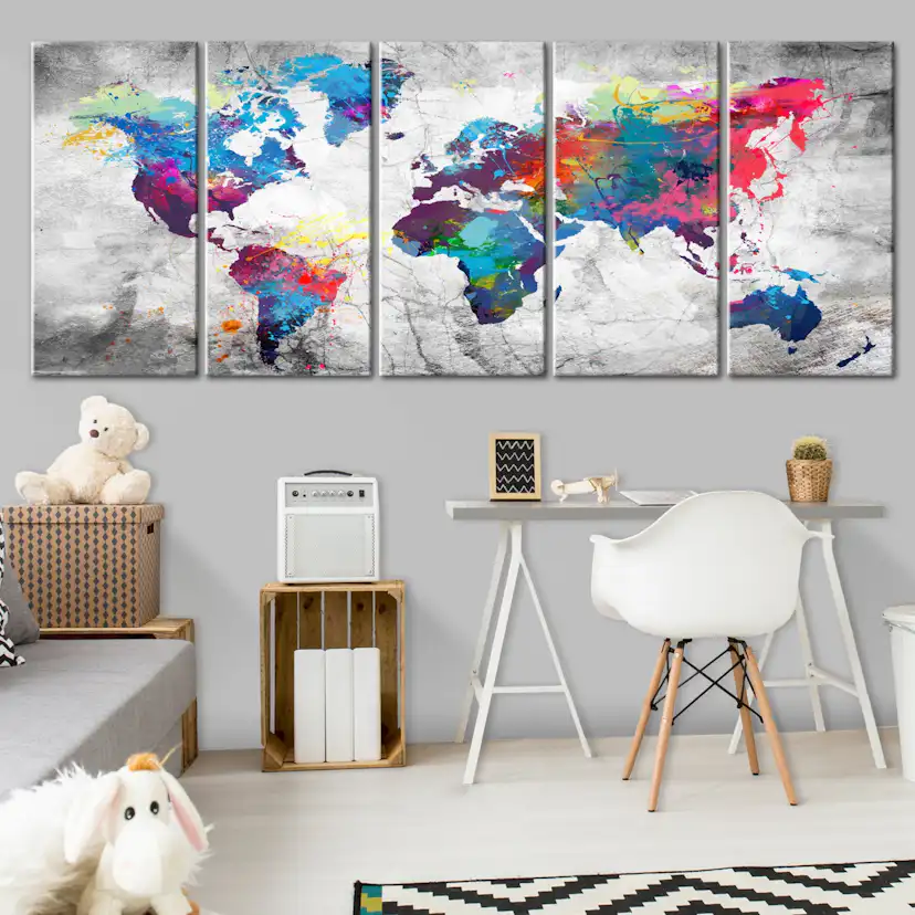 Tavla Arkiio World Map Spilt Paint