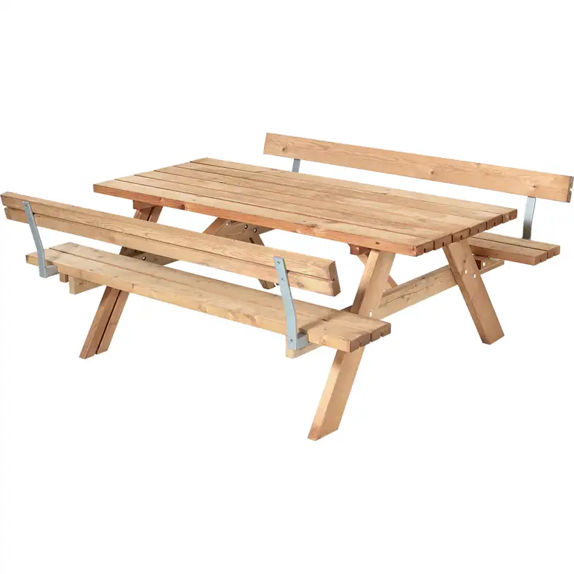 Utebord-/Bänkset PLUS Thermowood Med 2 Ryggstöd