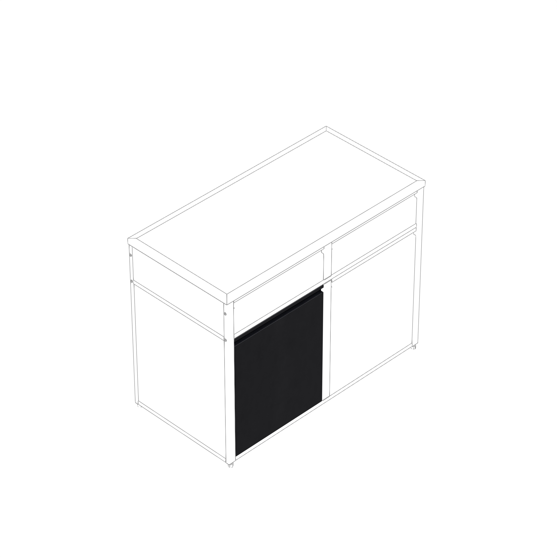 Dörr Skotte Kitchen 538  Svart 650 mm Till Utekök
