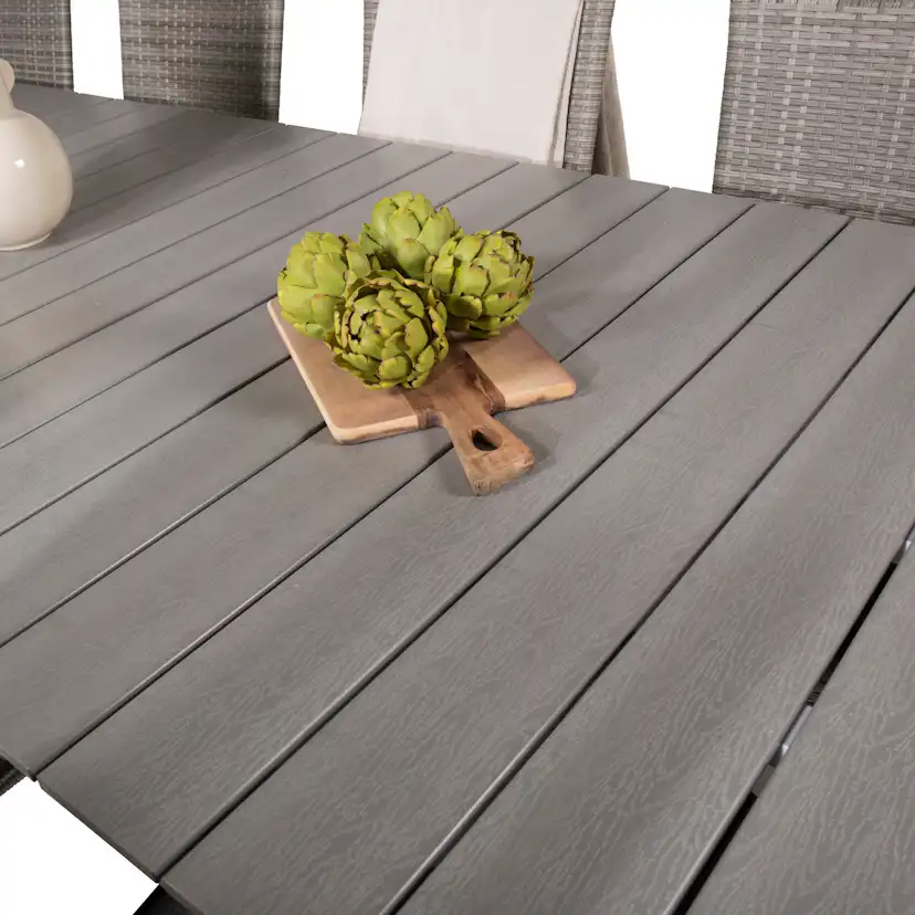 Levels Dining Table 224/324*100 - White Alu / Grey Aintwood Vit/Grå