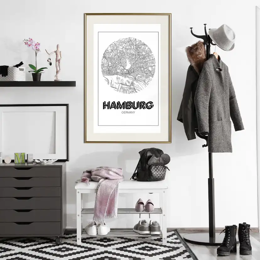 Poster Artgeist Affisch Retro Hamburg