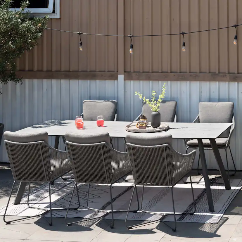 Matgrupp Utomhus LifestyleGarden OPAL 220 & 6 fåtöljer