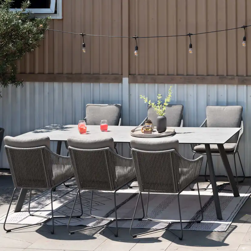Matgrupp Utomhus LifestyleGarden OPAL 220 & 6 fåtöljer