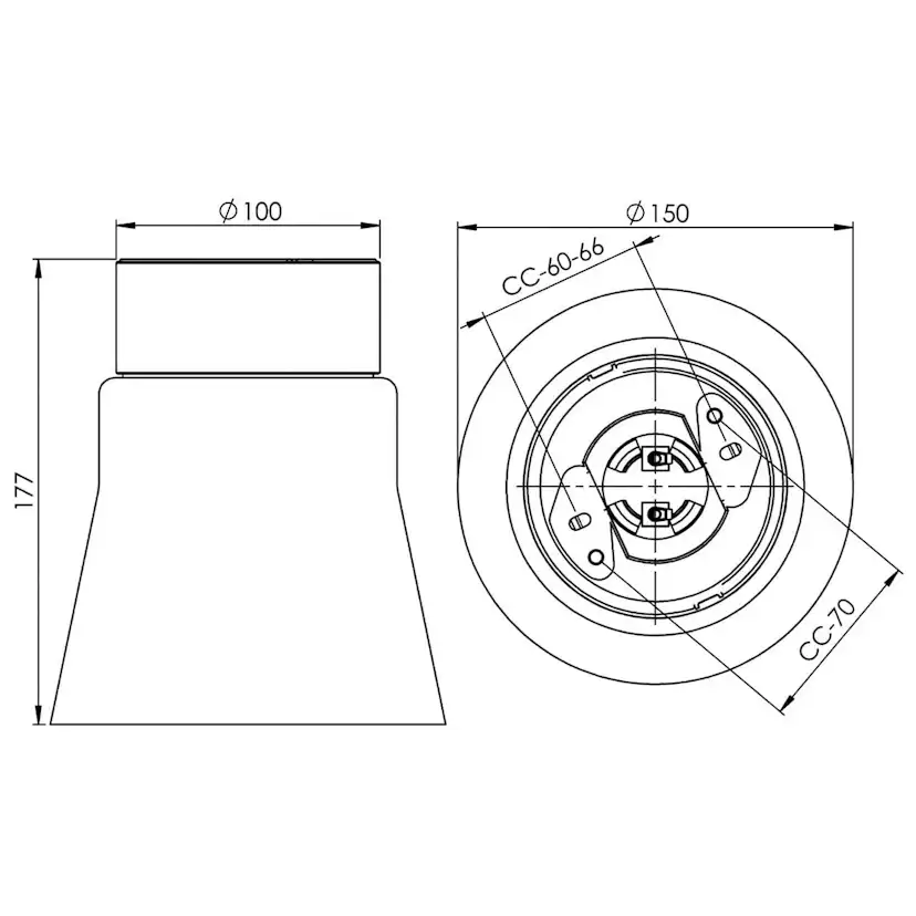Vägg-/Taklampa Ifö Electric Open Anna Frost IP21