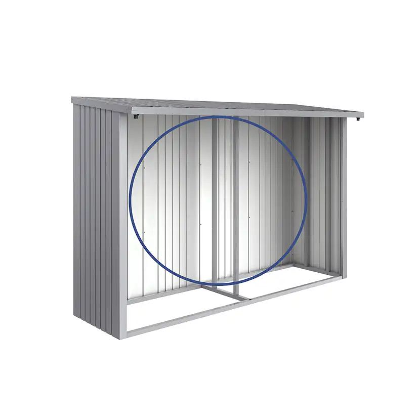 Bakvägg Biohort till WoodStock 300 Metallic Silver
