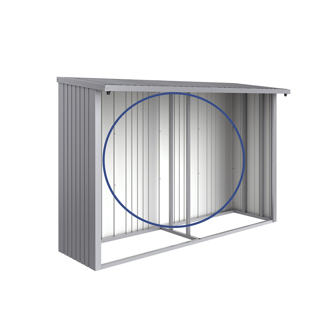 Bakvägg Biohort till WoodStock 300 Metallic Silver